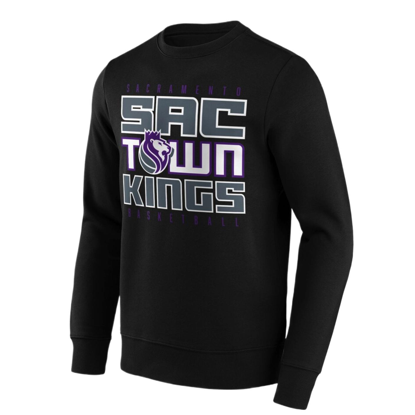 NBA Fanatics Sacramento Kings Logo Crewneck Sweatshirt Black 12089269