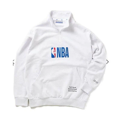 NBA FW23 Off-Court Logo Embroidered High Neck Pullover Sweatshirt Grey Unisex 23070600940020-008