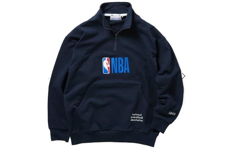 NBA FW23 Off-Court Logo Embroidered Pullover Sweatshirt Unisex Blue 23070600940020-040