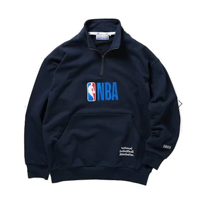NBA FW23 Off-Court Logo Embroidered Pullover Sweatshirt Unisex Blue 23070600940020-040