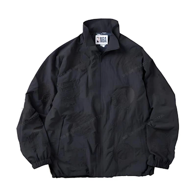 NBA FW23 Off-Court Series Black Nylon Zip-Up Jacket with Team Logo Embroidery 23011464940030-001