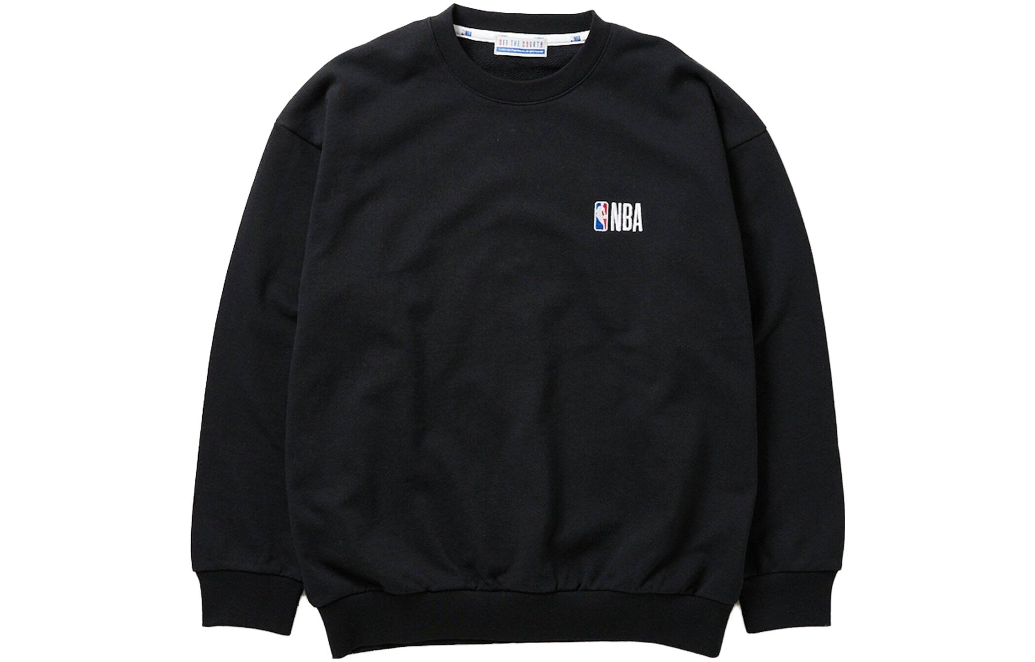 NBA FW23 Off-Court Unisex Black Minimal Logo Embroidered Crewneck Sweatshirt 23070600941020-001