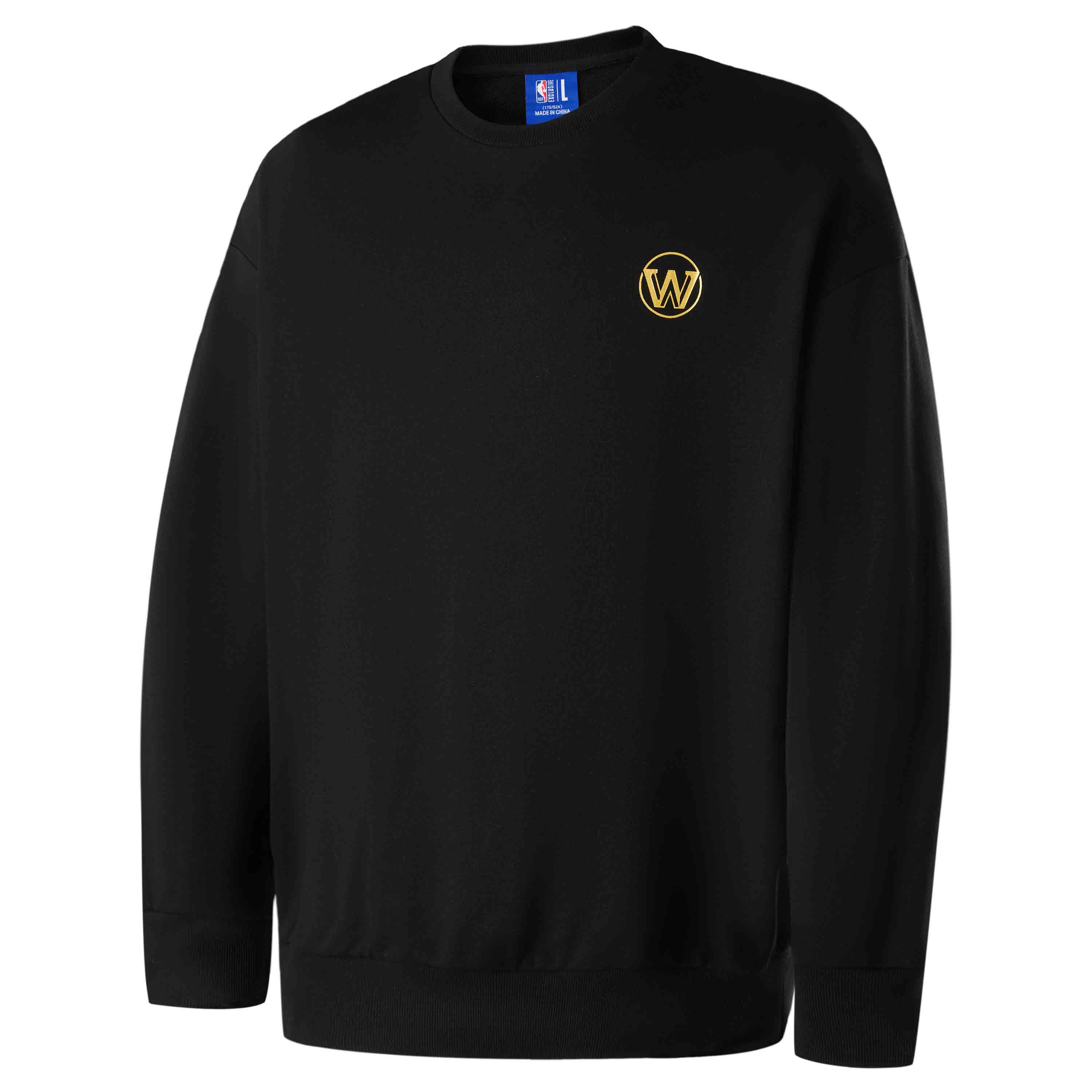 NBA Golden State Warriors Black Gold Series Crewneck Sweatshirt Unisex Black APCRE00839GSW01