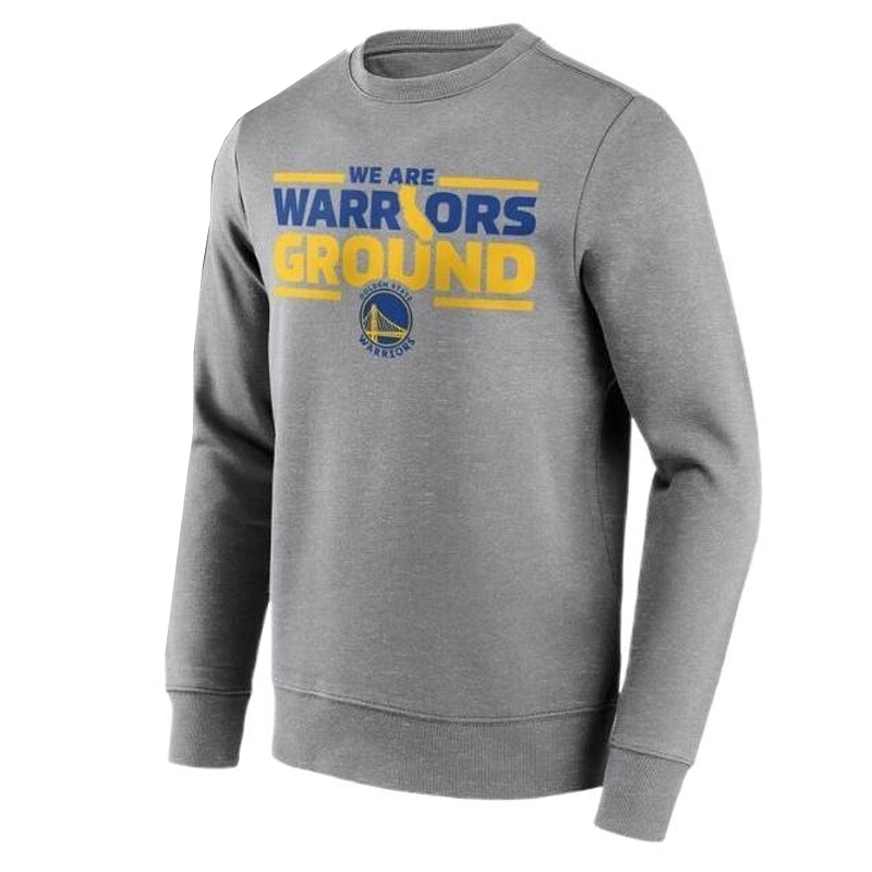 NBA Golden State Warriors Letter Print Casual Sweatshirt Men’s Grey 12089274