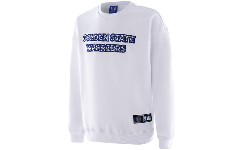NBA Golden State Warriors Logo Embroidered Crewneck Sweatshirt White Unisex APCRE00013GSW26