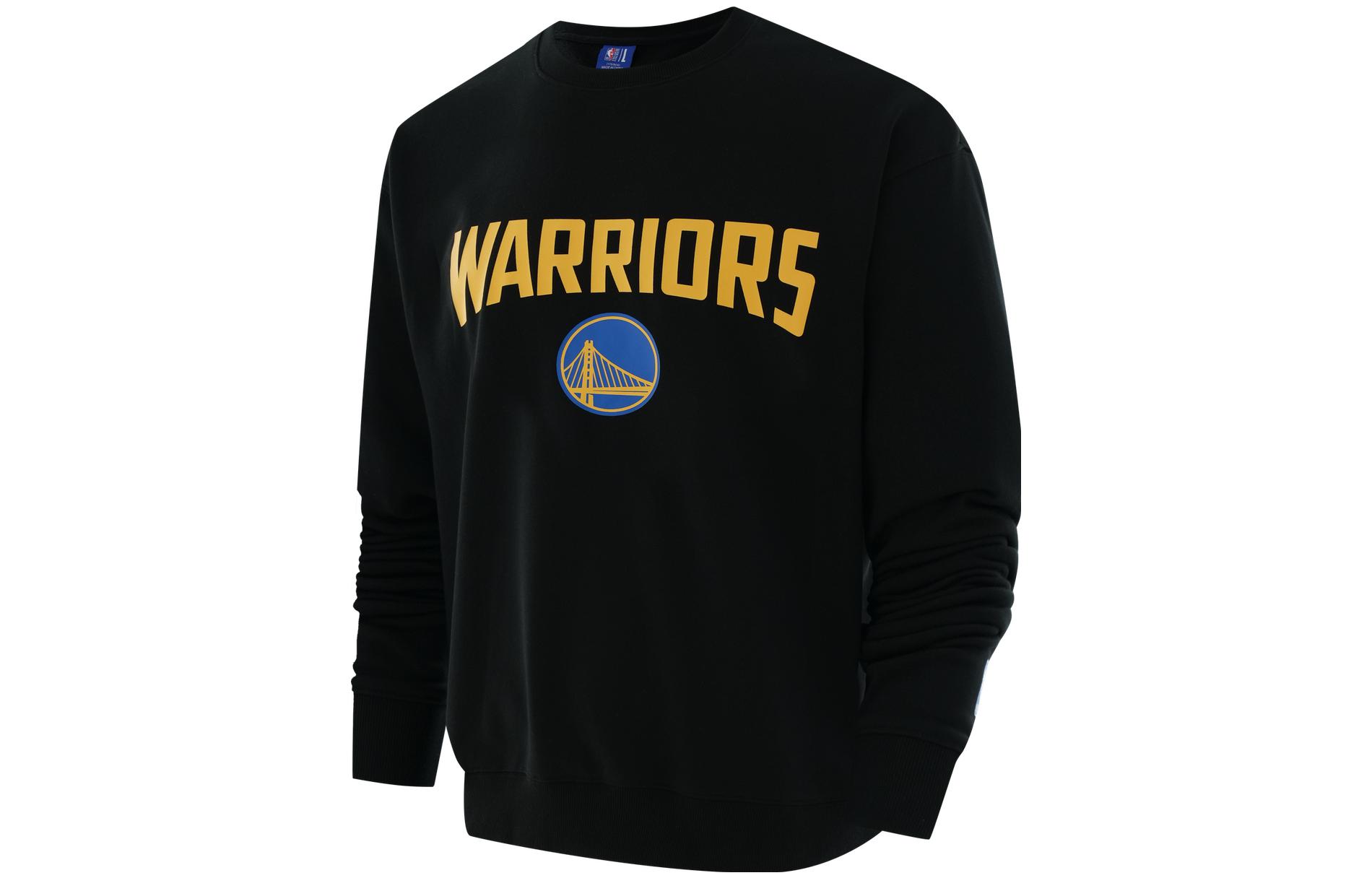 NBA Golden State Warriors Logo Print Black Crewneck Sweatshirt Unisex Casual Style F3APFA22CR13659GSW