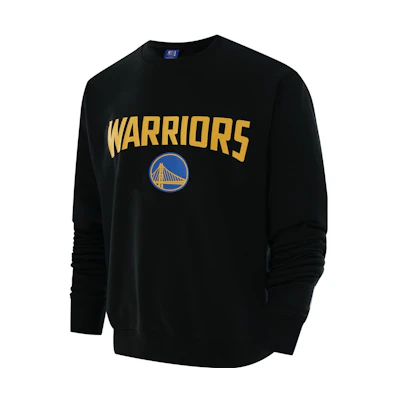 NBA Golden State Warriors Logo Print Black Crewneck Sweatshirt Unisex Casual Style F3APFA22CR13659GSW