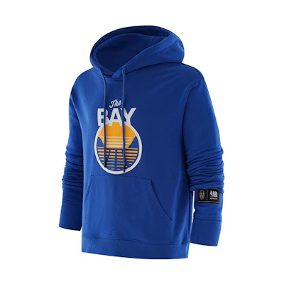 NBA Golden State Warriors Logo Print Pullover Hoodie Unisex Blue F3APSP22HD11836GSW
