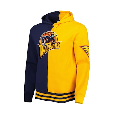NBA Golden State Warriors Mitchell & Ness Navy Logo Print Pullover Hoodie 5176742