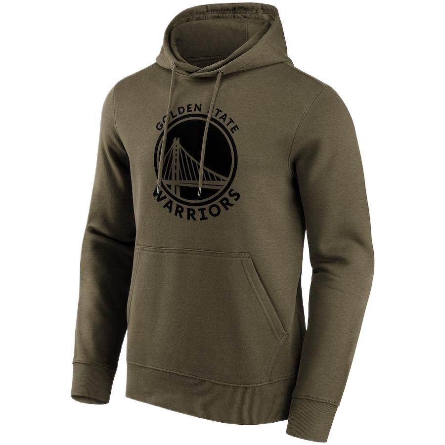 NBA Golden State Warriors Olive Green Letter Print Hoodie Fashion Pullover 12087203