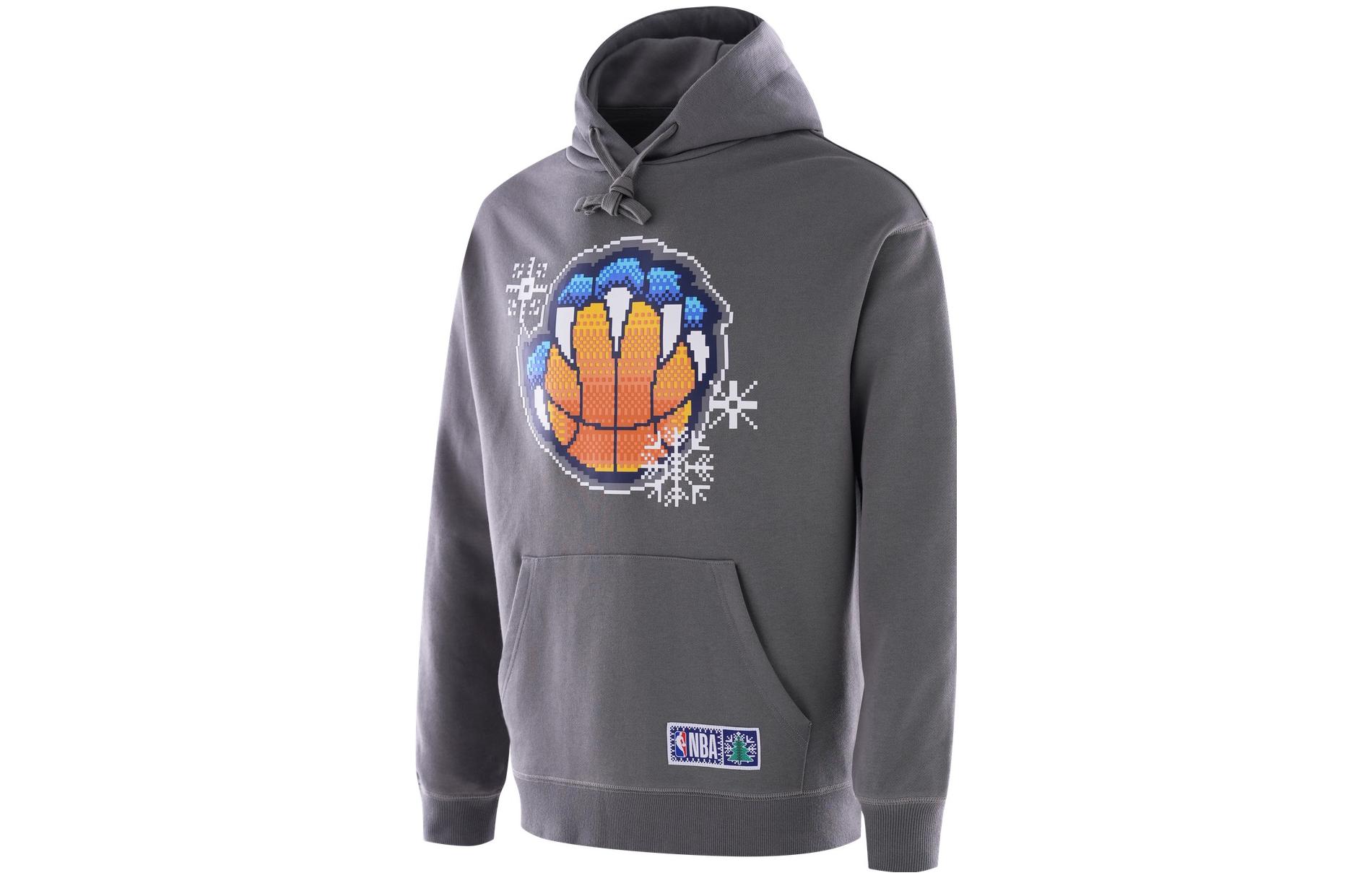 NBA Grizzlies Cartoon Mosaic Print Sweatshirt Unisex Gray APHOD00001MEM36