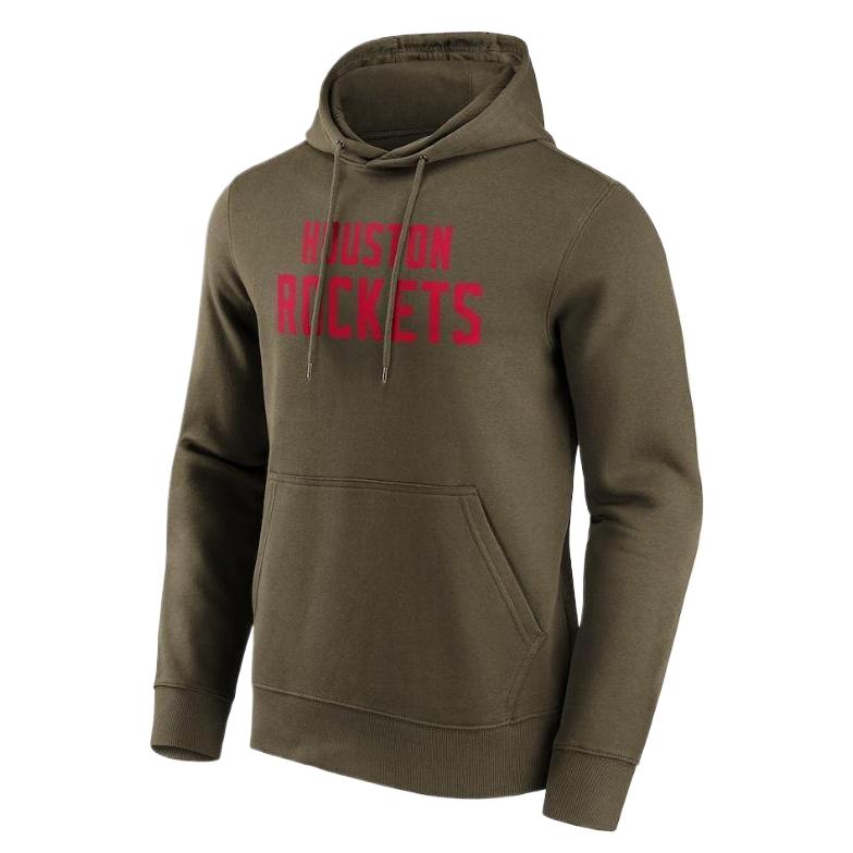 NBA Houston Rockets Logo Print Hoodie Military Green () 12088566