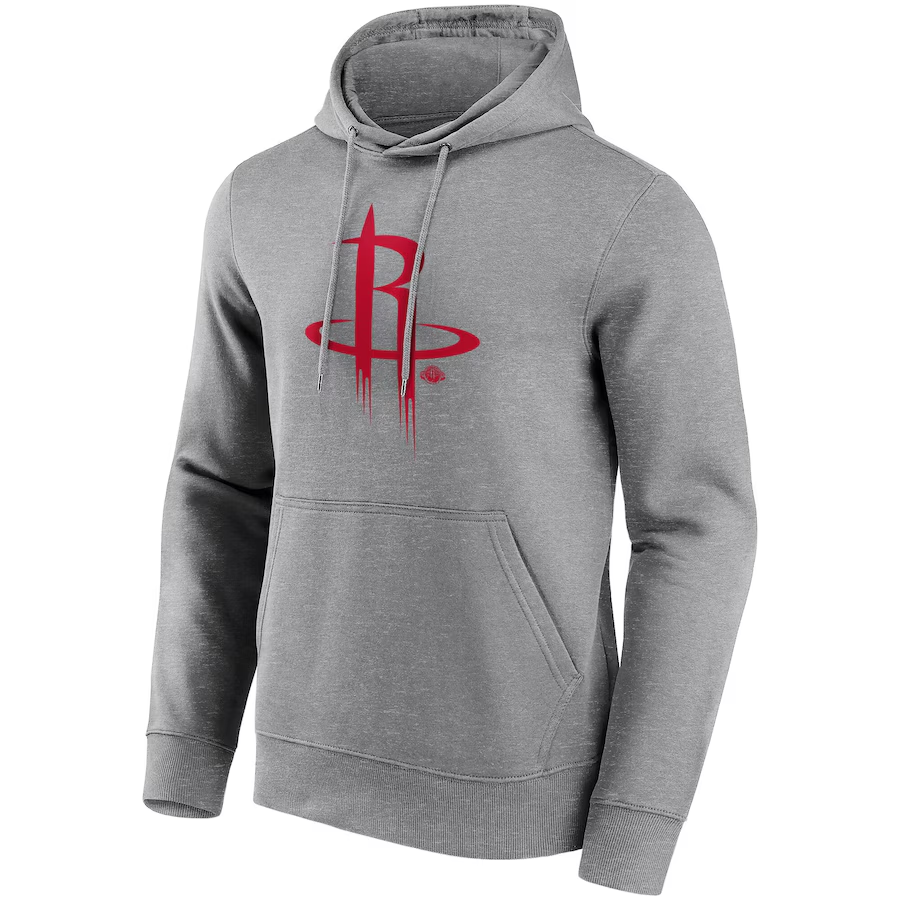 NBA Houston Rockets Mono Logo Gray Hoodie Pullover Sweatshirt 12088821