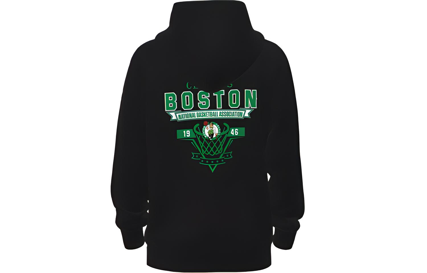NBA ICON Boston Celtics Letter Print Hoodie Unisex Black Long Sleeve APHOD00033BOS17
