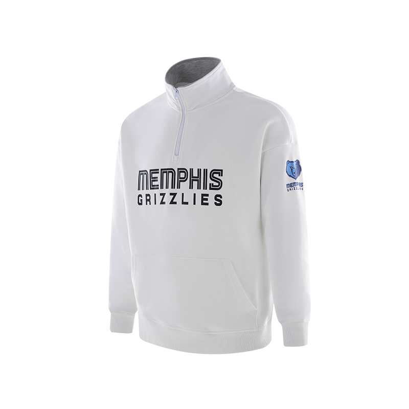 NBA ICON Memphis Grizzlies Casual Polo Pullover Sweatshirt White Unisex APPOL00036MEM62