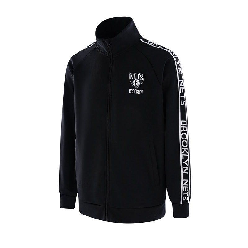 NBA Icon Series Brooklyn Nets Logo Zip Jacket Midnight Black Unisex APOTW00025BKN11