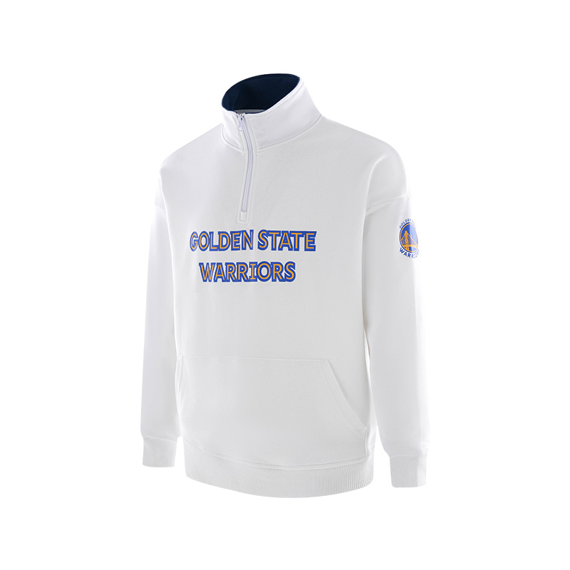 NBA ICON Series Golden State Warriors Pullover Polo Sweatshirt Unisex White APPOL00036GSW26