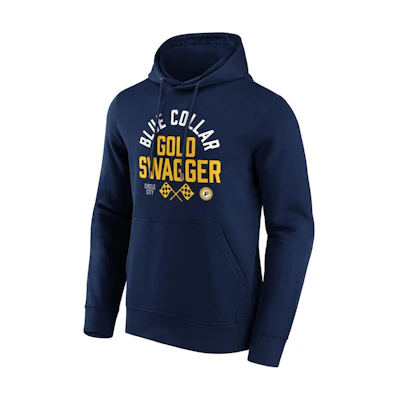 NBA Indiana Pacers Blue Letter Print Logo Pullover Hoodie Long Sleeve - 12089165