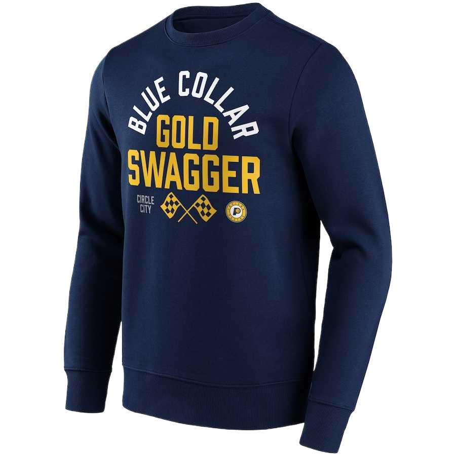 NBA Indiana Pacers Fanatics Blue Crewneck Casual Sport Long Sleeve Sweatshirt Men 12089306