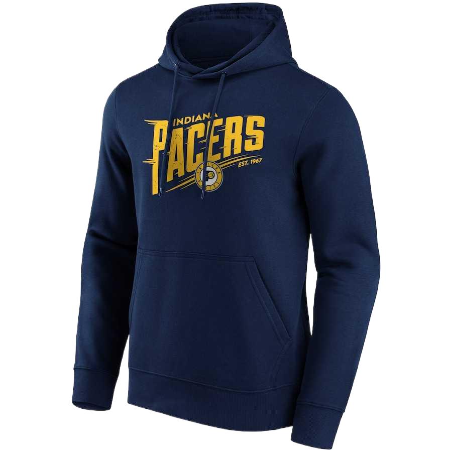 NBA Indiana Pacers Fanatics Letter Print Hoodie Blue Pullover Sweatshirt 12088923