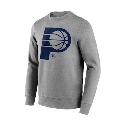 NBA Indiana Pacers Fanatics Logo Print Gray Pullover Sweatshirt 12088697