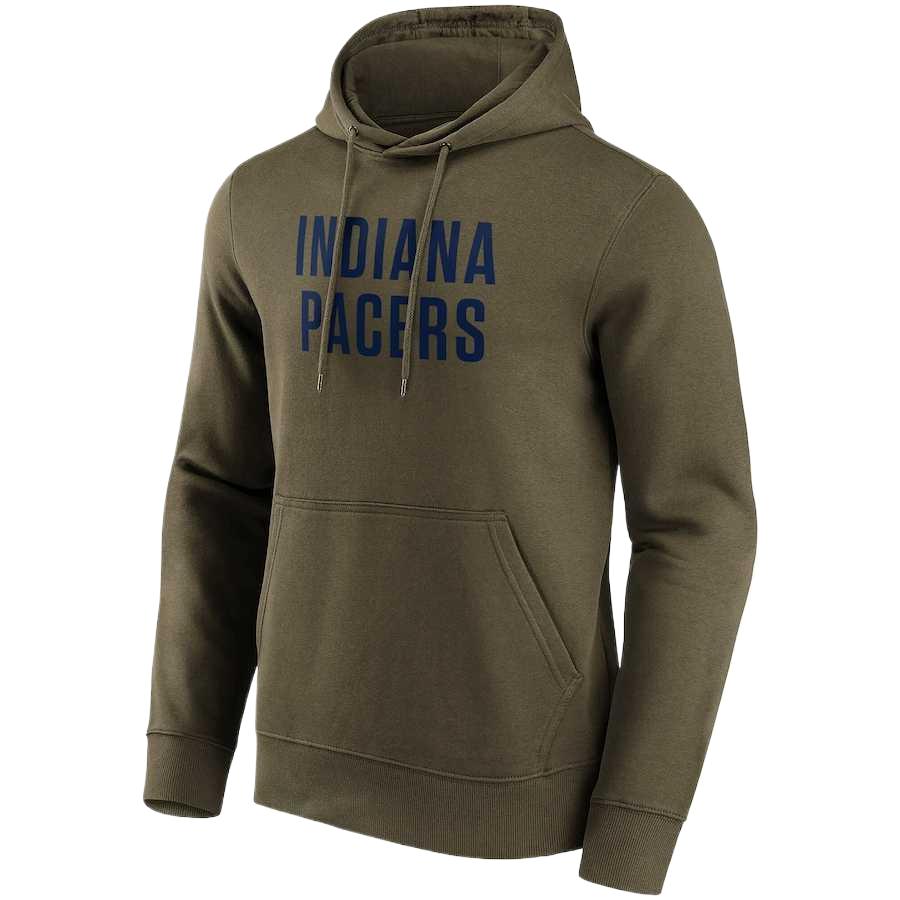 NBA Indiana Pacers Fanatics Olive Pullover Hoodie Casual Sweatshirt 12088627