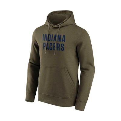 NBA Indiana Pacers Fanatics Olive Pullover Hoodie Casual Sweatshirt 12088627