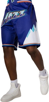 NBA Jazz Mitchell & Ness Letter Print Breathable Basketball Shorts Purple MNAPFA21SP10606UTA Shop NBA Jazz Mitchell & Ness Letter Print Breathable Basketball Shorts Purple MNAPFA21SP10606UTA