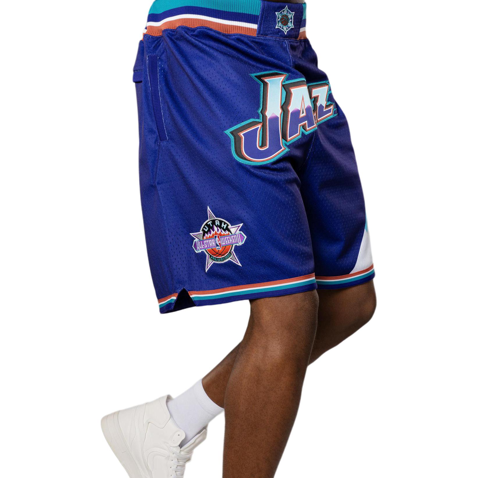 Purchase NBA Jazz Mitchell & Ness Letter Print Breathable Basketball Shorts Purple MNAPFA21SP10606UTA