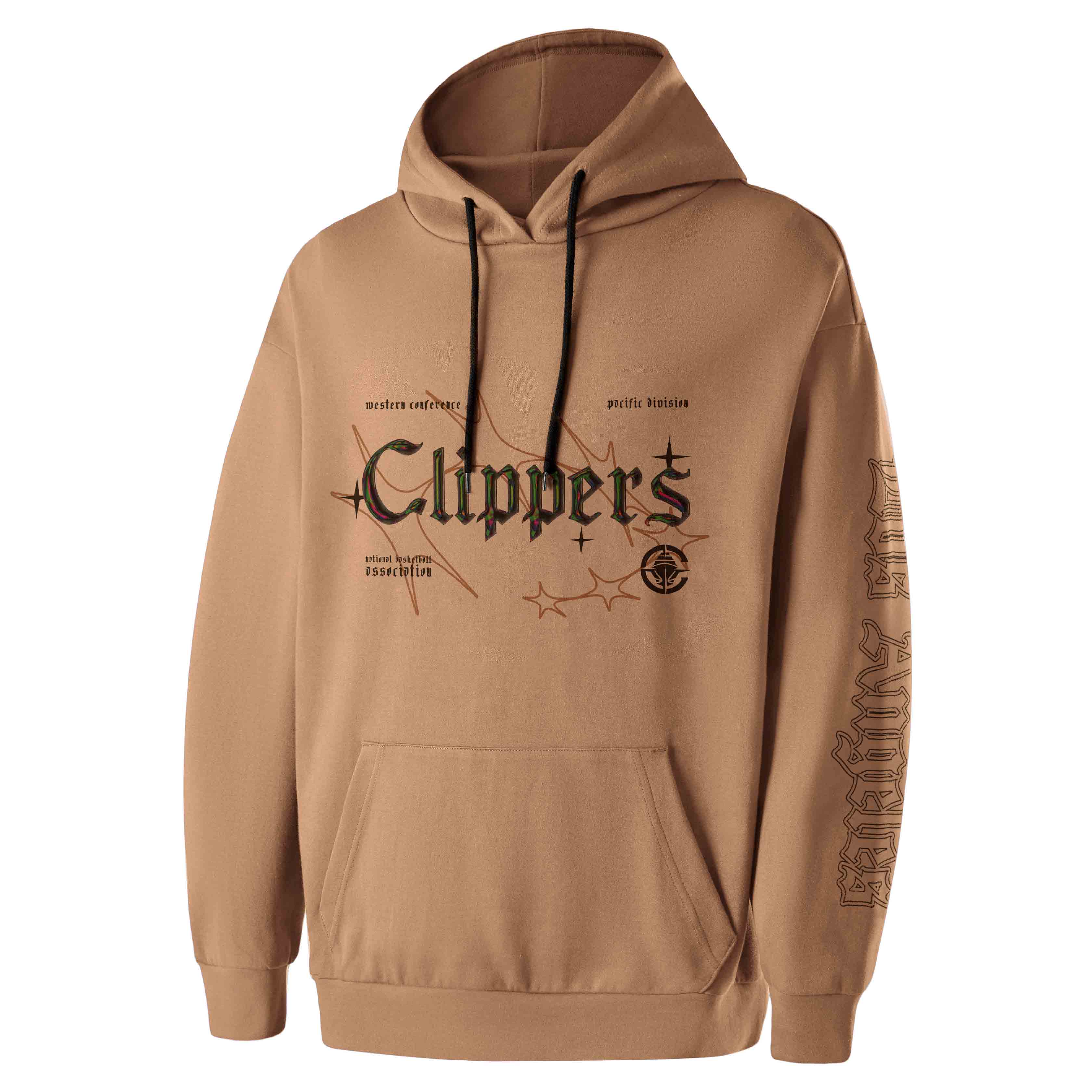 NBA LA Clippers Gothic Court Hoodie Beige Unisex Street Basketball Style APHOD00763LAC92