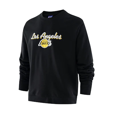 NBA Lakers Letter Print Sweatshirt Unisex Black FCAPHO21CR11204LAL