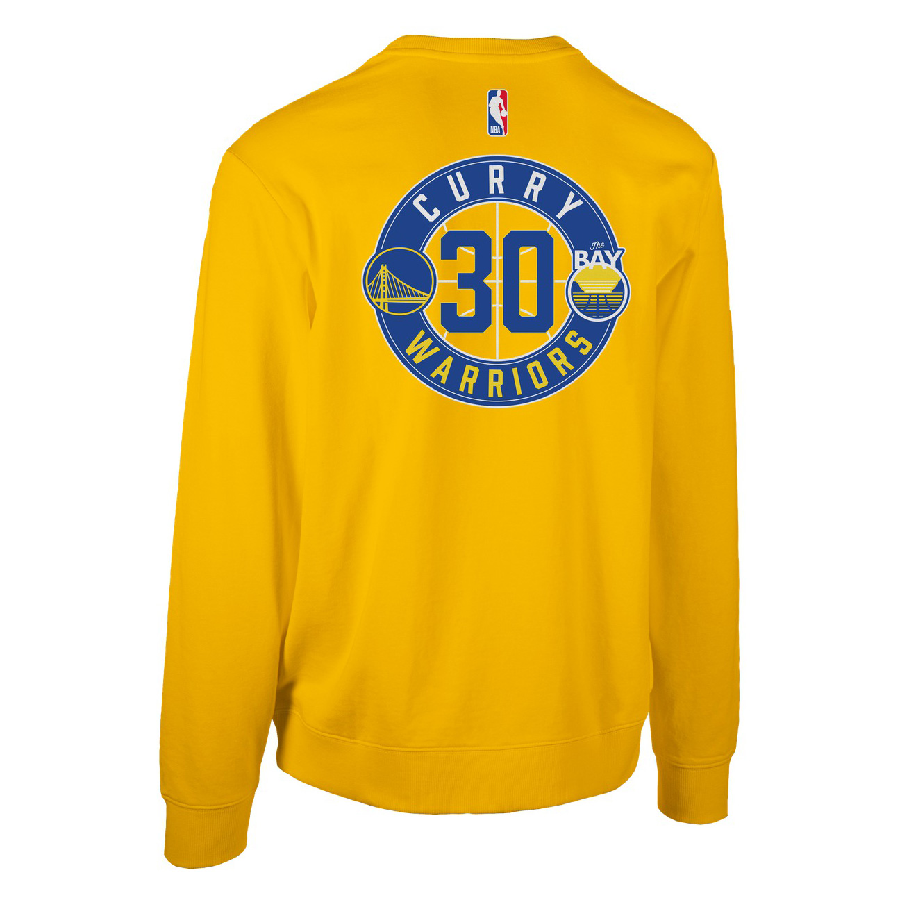 NBA Logo Series Golden State Warriors Stephen Curry Yellow Crewneck Sweatshirt Men LWAPHO22CR13128GSW