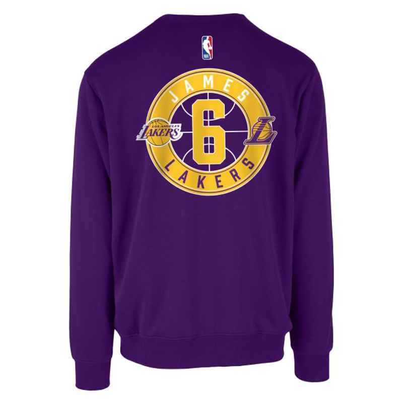NBA Logo Series Los Angeles Lakers LeBron James Purple Crewneck Sweatshirt Mens LWAPHO22CR13144LAL