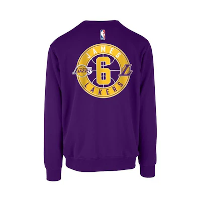 NBA Logo Series Los Angeles Lakers LeBron James Purple Crewneck Sweatshirt Mens LWAPHO22CR13144LAL