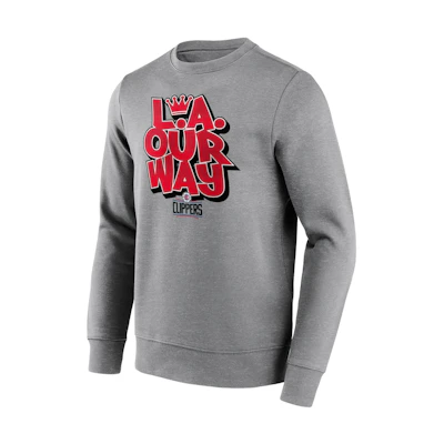 NBA Los Angeles Clippers Fanatics Logo Print Crewneck Sweatshirt Grey 12089228