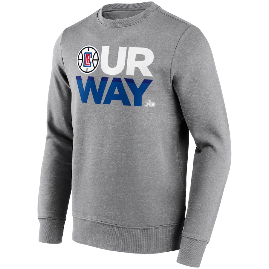 NBA Los Angeles Clippers Fanatics Logo Print Crewneck Sweatshirt Grey 12089316