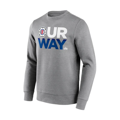 NBA Los Angeles Clippers Fanatics Logo Print Crewneck Sweatshirt Grey 12089316
