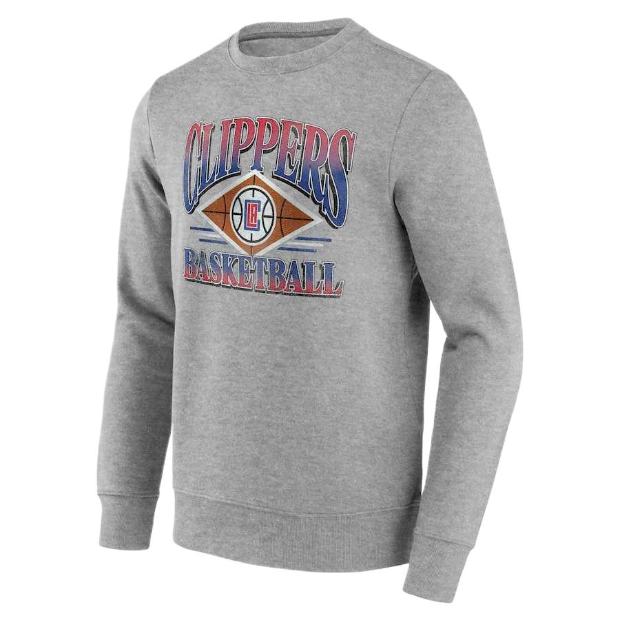 NBA Los Angeles Clippers Fanatics Power Phase Logo Crewneck Sweatshirt Grey Men 13340721