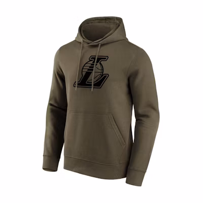 NBA Los Angeles Lakers Fanatics Olive Green Printed Hoodie Casual Sweatshirt 12087145