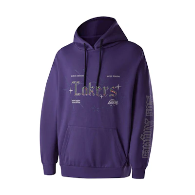 NBA Los Angeles Lakers Gothic Court Hoodie Unisex Streetwear - Deep Purple APHOD00763LAL29