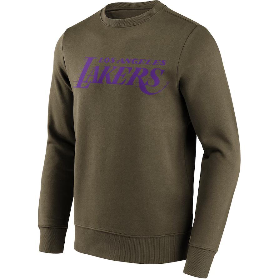 NBA Los Angeles Lakers Green Crewneck Letter Print Long Sleeve Sweatshirt Mens 12092037