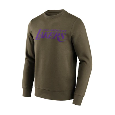 NBA Los Angeles Lakers Green Crewneck Letter Print Long Sleeve Sweatshirt Mens 12092037