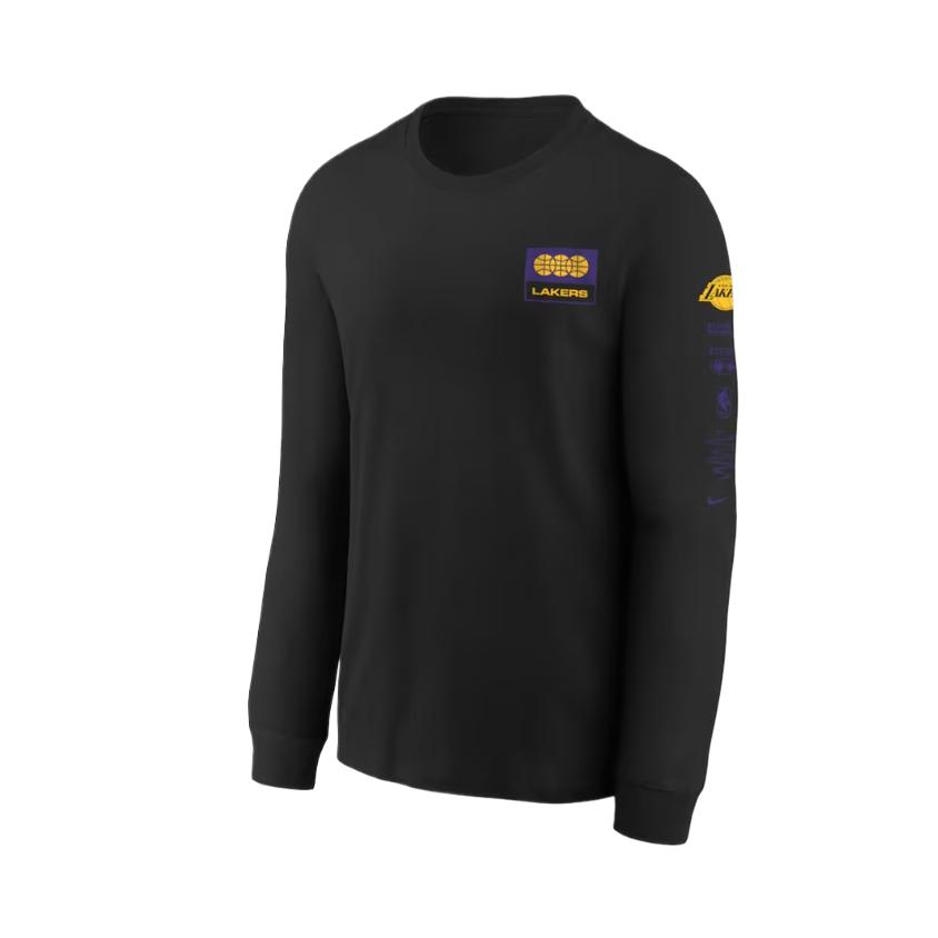 NBA Los Angeles Lakers Letter Print Crewneck Sweatshirt Black () 13374836