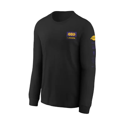 NBA Los Angeles Lakers Letter Print Crewneck Sweatshirt Black () 13374836