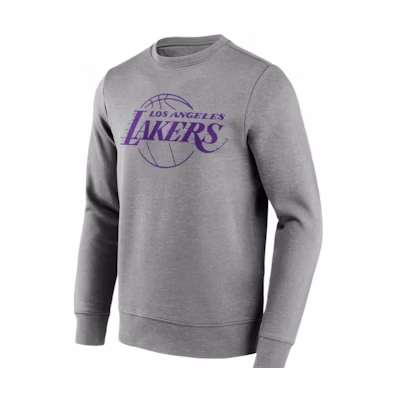 NBA Los Angeles Lakers Logo Crewneck Sweatshirt Grey Casual Sportswear 12088739