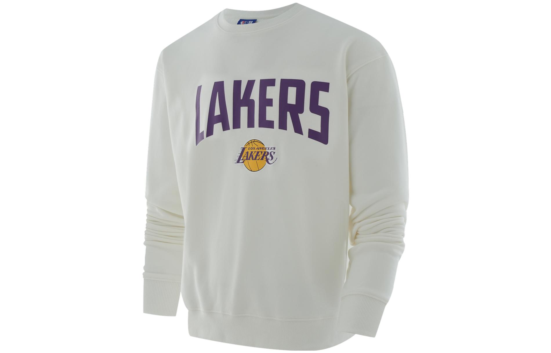 NBA Los Angeles Lakers Logo Print Crewneck Sweatshirt Unisex White F3APFA22CR13658LAL