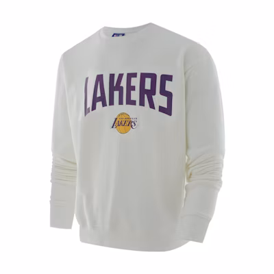 NBA Los Angeles Lakers Logo Print Crewneck Sweatshirt Unisex White F3APFA22CR13658LAL