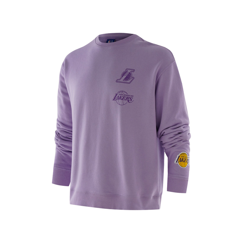 NBA Los Angeles Lakers Logo Print Purple Oversized Crewneck Sweatshirt Unisex F3APSP22CR11880LAL