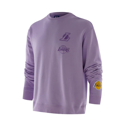 NBA Los Angeles Lakers Logo Print Purple Oversized Crewneck Sweatshirt Unisex F3APSP22CR11880LAL