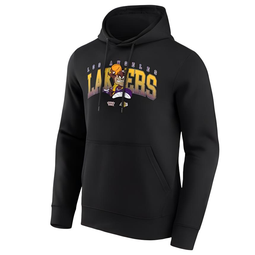 NBA Los Angeles Lakers Looney Tunes Taz Logo Hoodie Black Casual Pullover 13327468